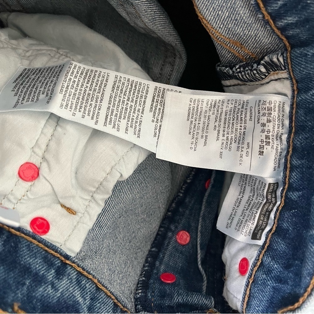 LEVIS x HELLO KITTY sz 29 Ribcage Straight Denim Blue Jeans High Rise - Picture 11 of 13